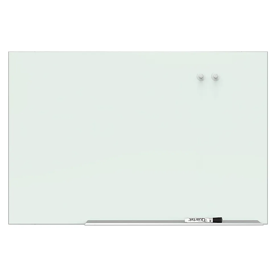 Quartet® Element™ Framed Magnetic Glass Dry-Erase Whiteboard, 85" x 48", Aluminum Frame With Silver Finish