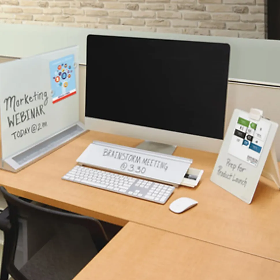 Quartet® Element™ Framed Magnetic Glass Dry-Erase Whiteboard, 85" x 48", Aluminum Frame With Silver Finish