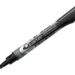 Quartet® EnduraGlide® Dry-Erase Markers, Chisel, Black, Pack Of 12