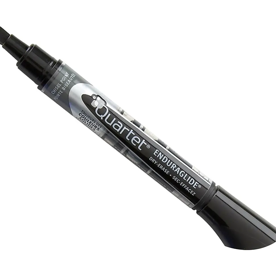 Quartet® EnduraGlide® Dry-Erase Markers, Chisel, Black, Pack Of 12