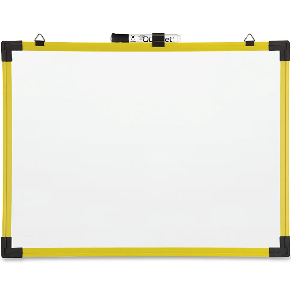 Quartet® Industrial Magnetic Dry-Erase Whiteboard, 36" x 48", Plastic Frame With Yellow Finish