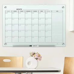 Quartet® Infinity™ Glass Magnetic Unframed Monthly Calendar Whiteboard, 36