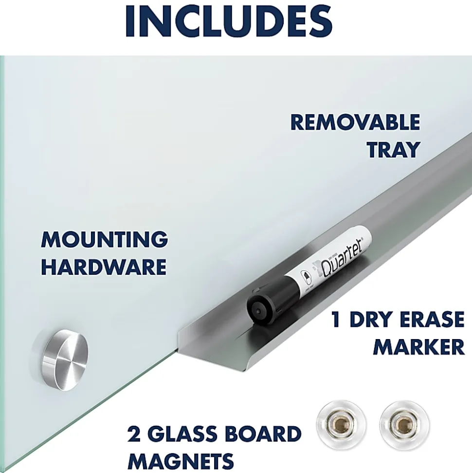 Quartet Infinity® Magnetic Glass Unframed Dry-Erase Whiteboard, 72" x 48", White