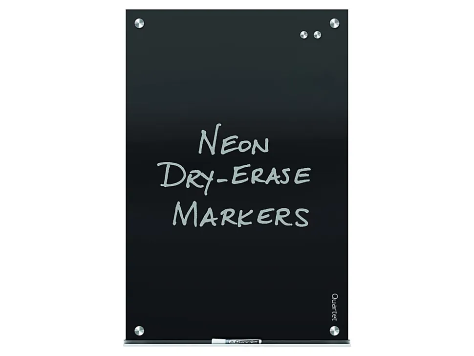 Quartet Infinity® Magnetic Glass Marker Unframed Whiteboard, 96" x 48", Black
