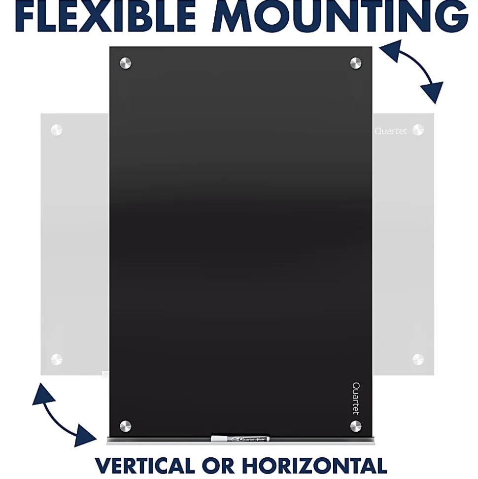 Quartet Infinity® Magnetic Glass Marker Unframed Whiteboard, 96" x 48", Black