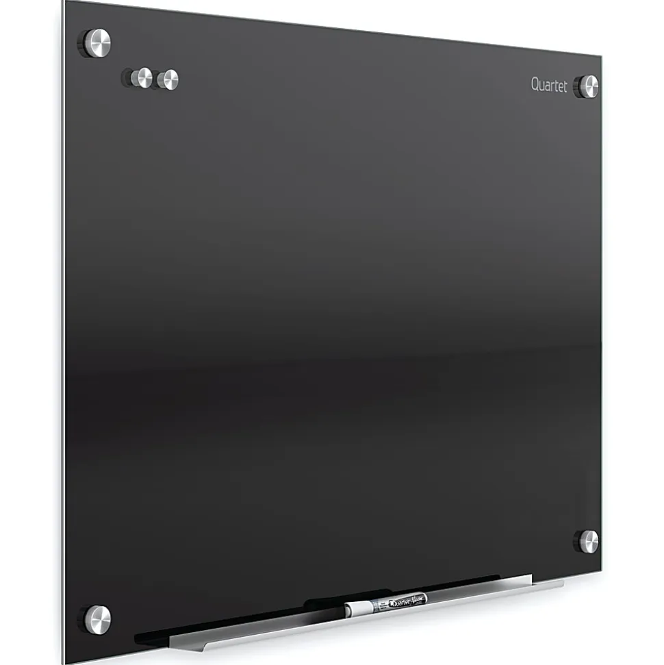 Quartet Infinity® Magnetic Glass Marker Unframed Whiteboard, 96" x 48", Black