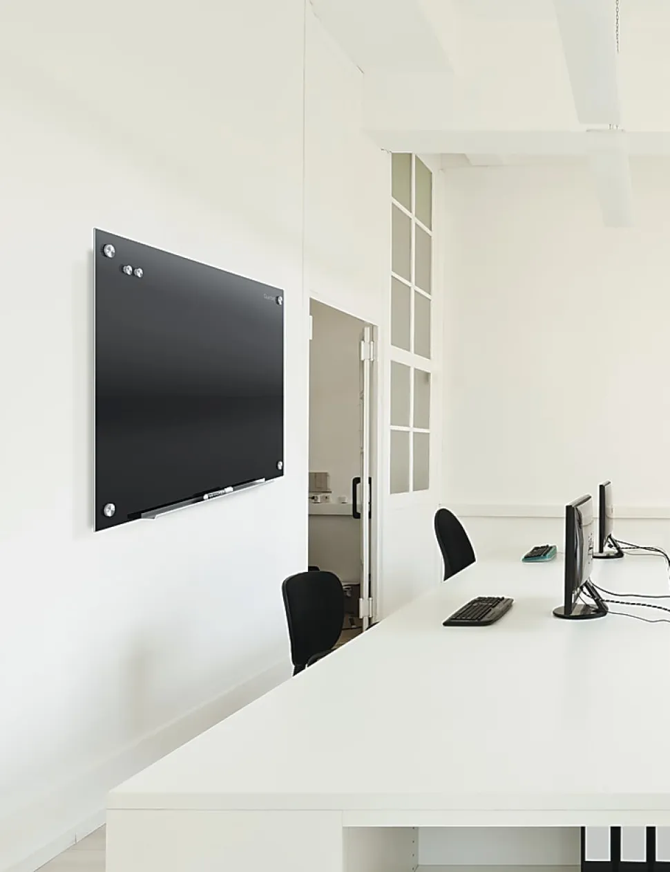 Quartet Infinity® Magnetic Glass Marker Unframed Whiteboard, 96" x 48", Black