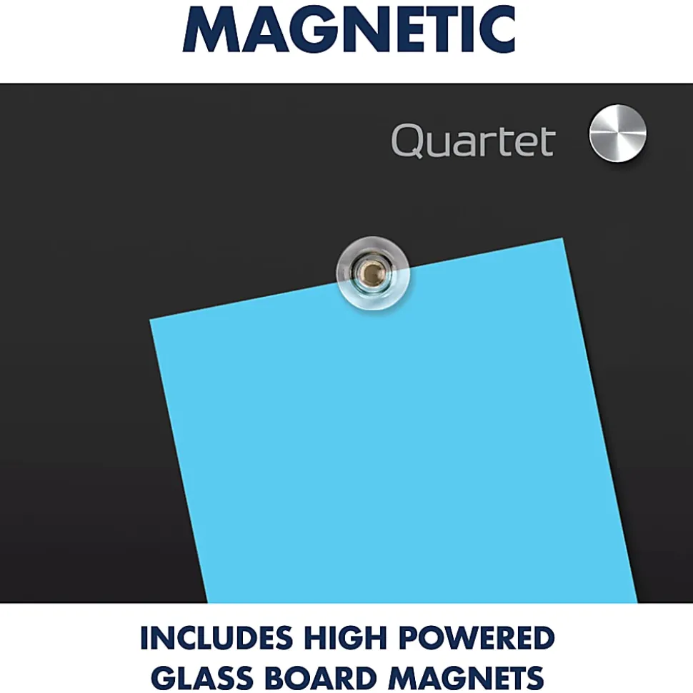 Quartet Infinity® Magnetic Glass Marker Unframed Whiteboard, 96" x 48", Black