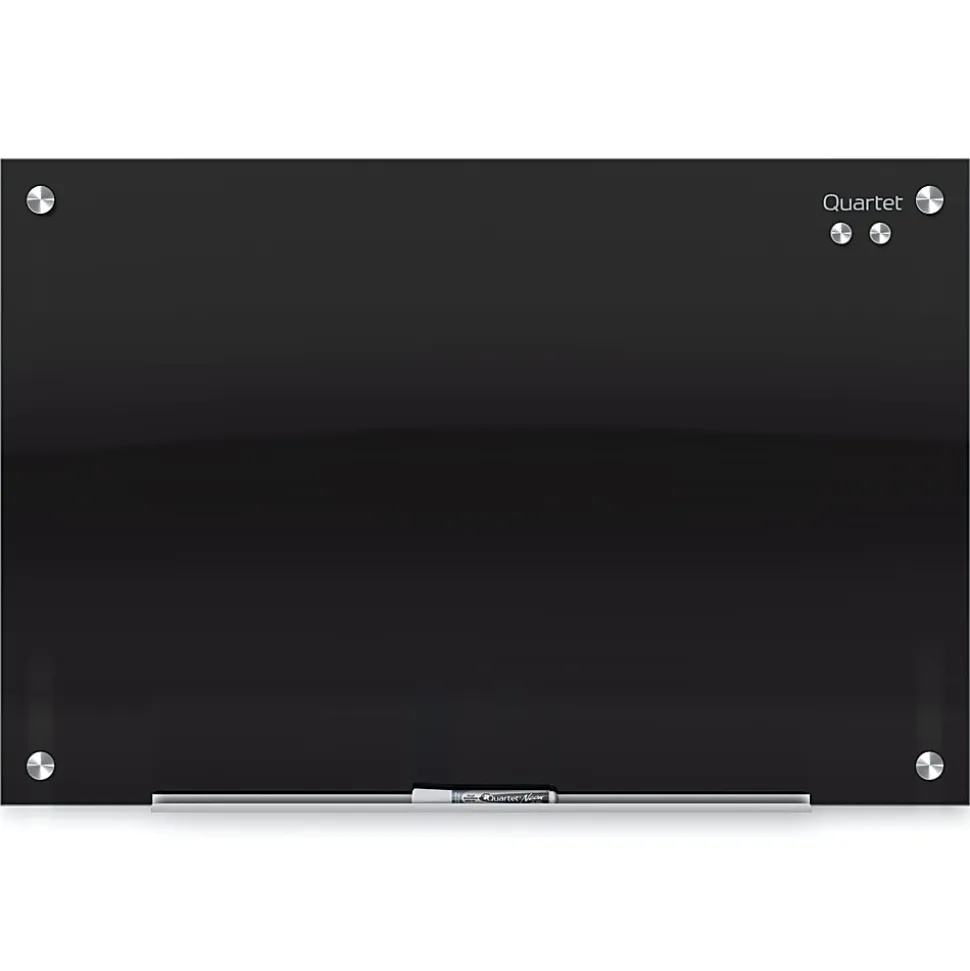 Quartet Infinity® Magnetic Glass Marker Unframed Whiteboard, 96" x 48", Black