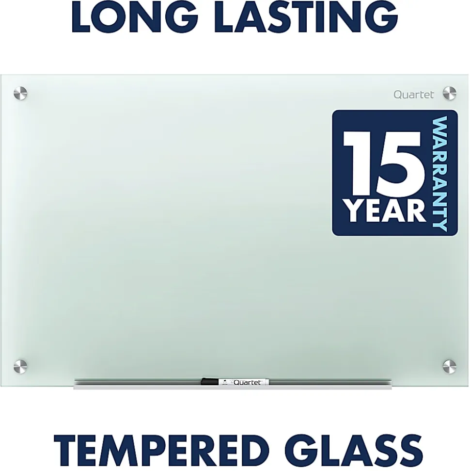 Quartet Infinity® Tempered Glass Unframed Non-Magnetic Dry-Erase Whiteboard, 72" x 48", Frosted
