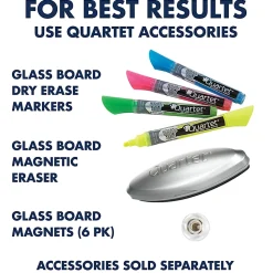 Quartet Infinity® Tempered Glass Unframed Non-Magnetic Dry-Erase Whiteboard Magnetic Glass Marker Unframed Whiteboard, 36" x 48", Black