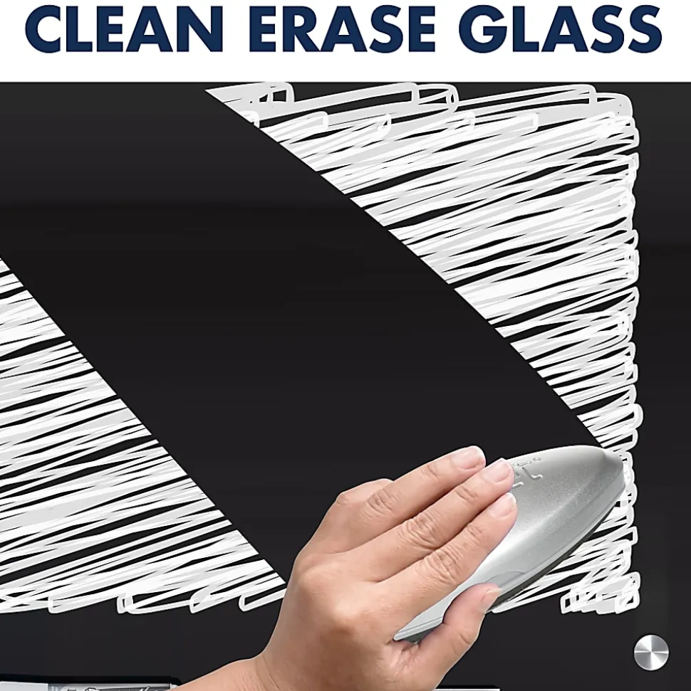 Quartet Infinity® Tempered Glass Unframed Non-Magnetic Dry-Erase Whiteboard Magnetic Glass Marker Unframed Whiteboard, 36" x 48", Black