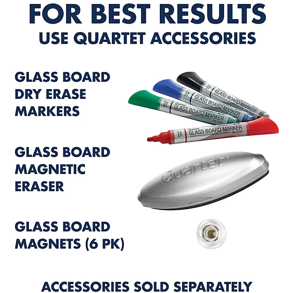Quartet Infinity® Unframed Glass Non-Magnetic Dry-Erase Whiteboard, 72" x 48", White