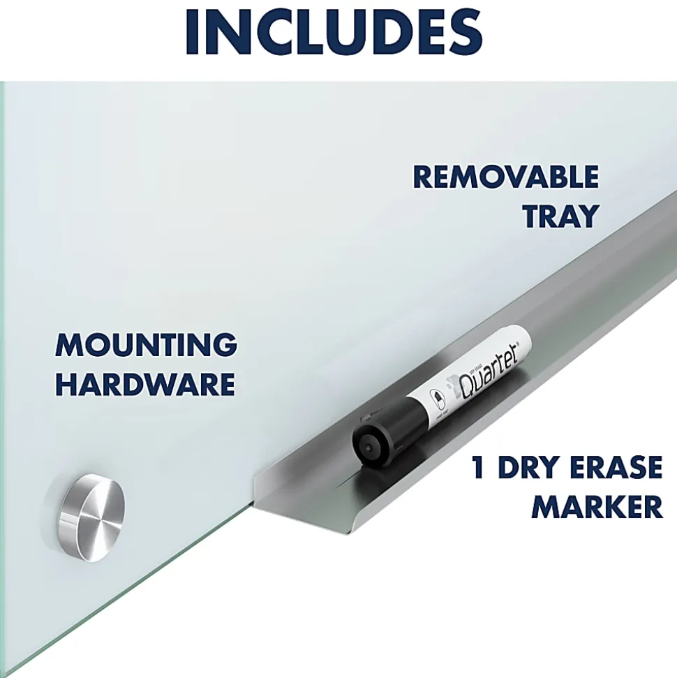 Quartet Infinity® Unframed Glass Non-Magnetic Dry-Erase Whiteboard, 72" x 48", White