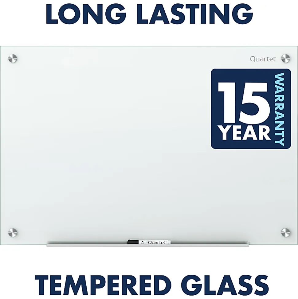 Quartet Infinity® Unframed Glass Non-Magnetic Dry-Erase Whiteboard, 72" x 48", White