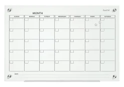 Quartet® Infinity™ Unframed Magnetic Glass Calendar Whiteboard, 18" x 24", White