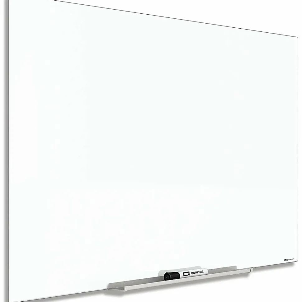 Quartet® InvisaMount™ Magnetic Glass Unframed Dry-Erase Whiteboard, 74" x 42", White