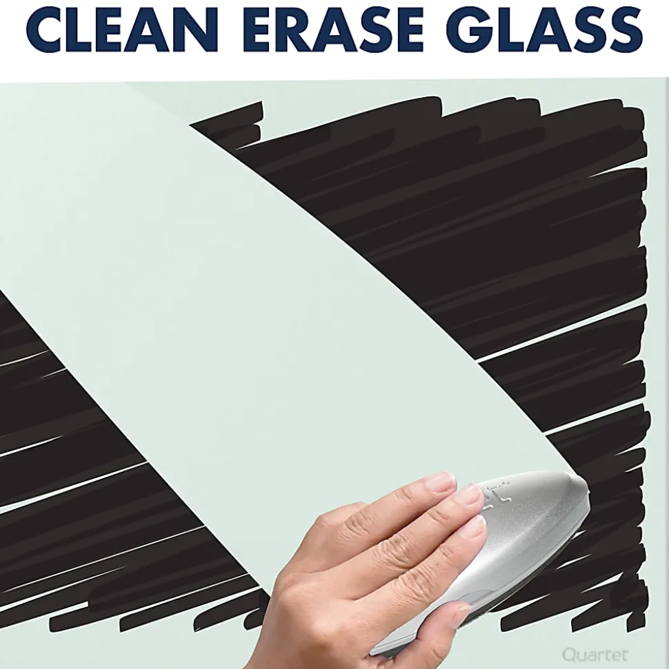 Quartet® InvisaMount™ Magnetic Glass Unframed Dry-Erase Whiteboard, 74" x 42", White