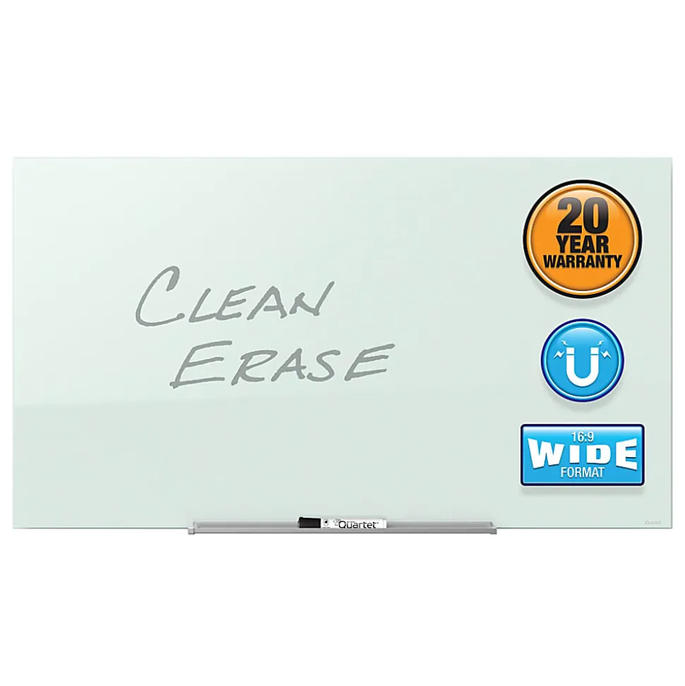 Quartet® InvisaMount™ Magnetic Unframed Dry-Erase Whiteboard, 85" x 48", White