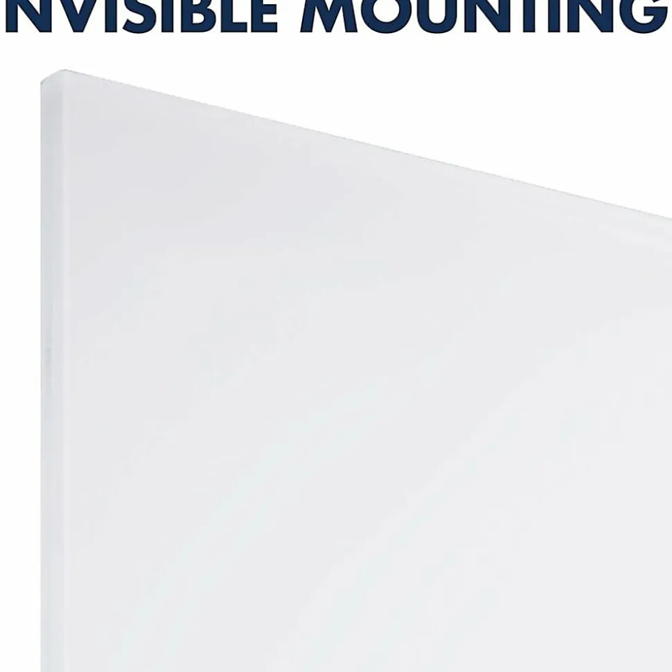 Quartet InvisaMount Vertical Glass Dry-Erase Board - 28x50 - 50" (4.2 ft)x 28" (2.3 ft) - White Glass Surface - Rectangle - Vertical - Magnetic