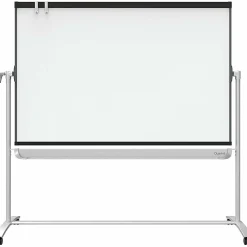 Quartet Magnetic Mobile Presentation Easel - 48" (4 ft)x 36" (3 ft) - White Painted Steel Surface - Graphite Frame - Magnetic - Assembly Required