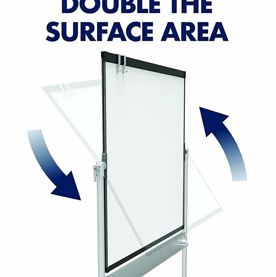 Quartet Magnetic Mobile Presentation Easel - 48" (4 ft)x 36" (3 ft) - White Painted Steel Surface - Graphite Frame - Magnetic - Assembly Required
