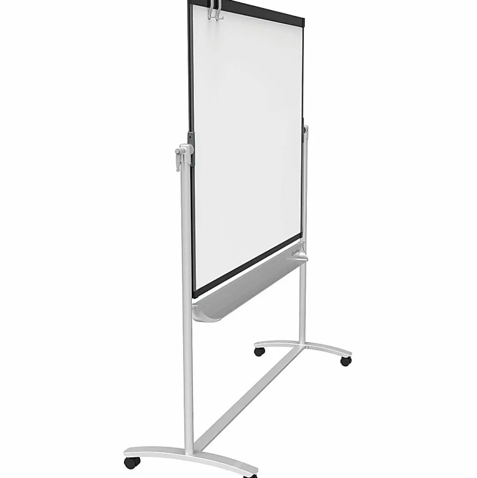 Quartet Magnetic Mobile Presentation Easel - 48" (4 ft)x 36" (3 ft) - White Painted Steel Surface - Graphite Frame - Magnetic - Assembly Required