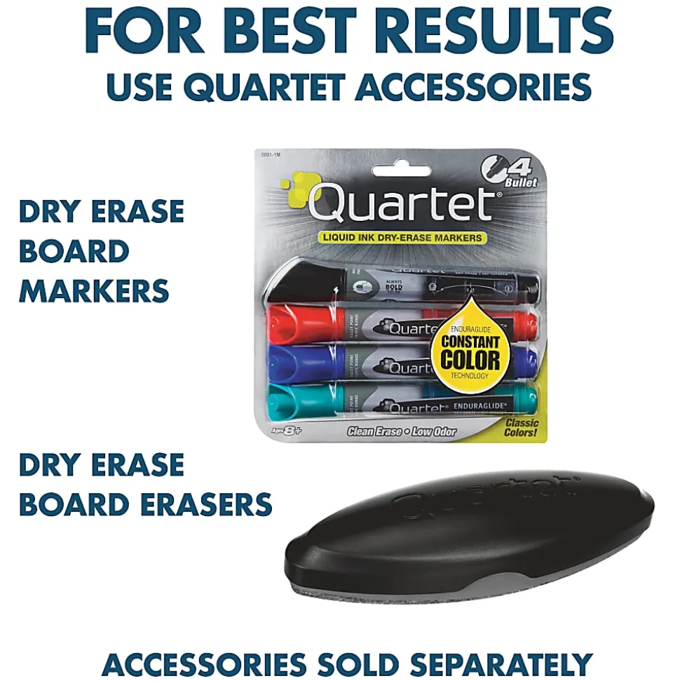 Quartet® Magnetic Porcelain Dry-Erase Whiteboard, 36" x 48", Aluminum Frame With Silver Finish