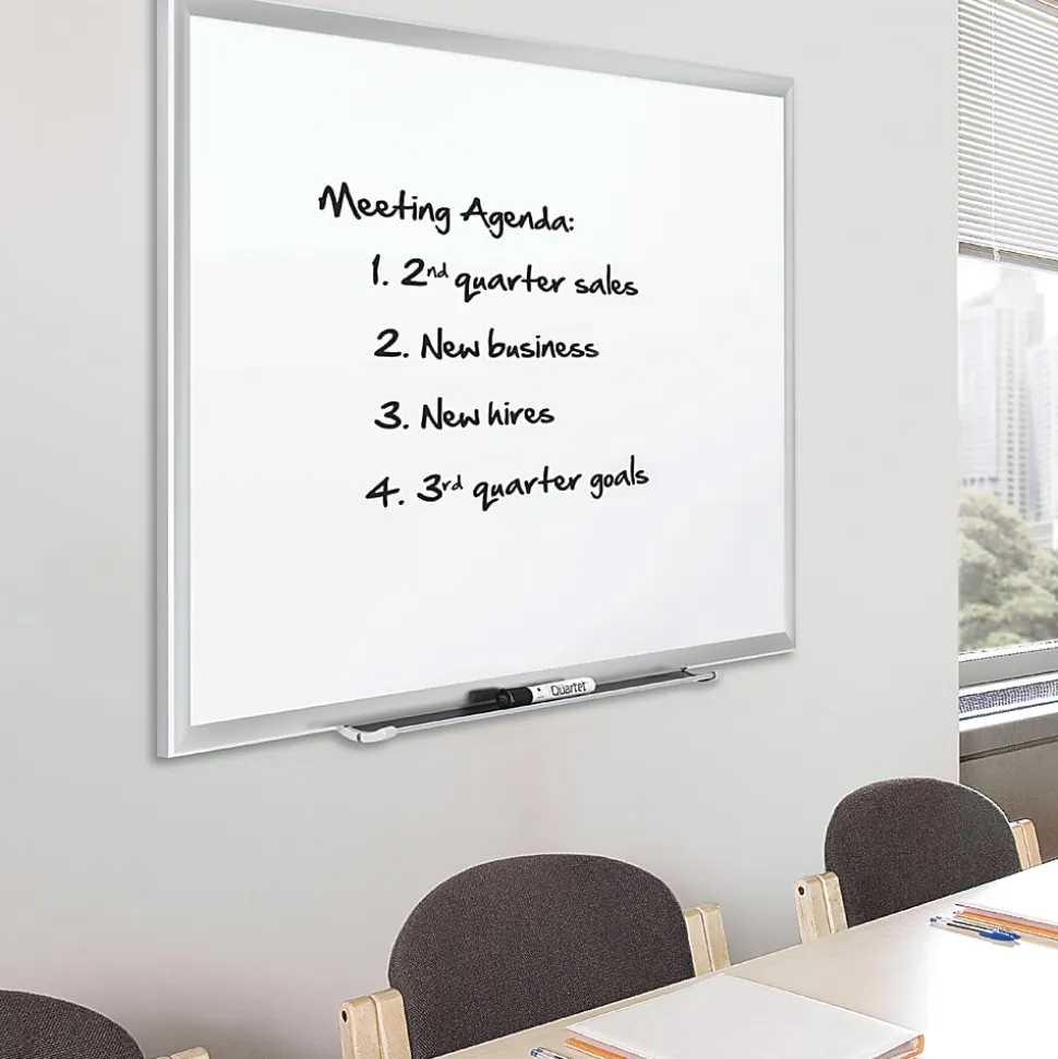 Quartet® Magnetic Porcelain Dry-Erase Whiteboard, 36" x 48", Aluminum Frame With Silver Finish