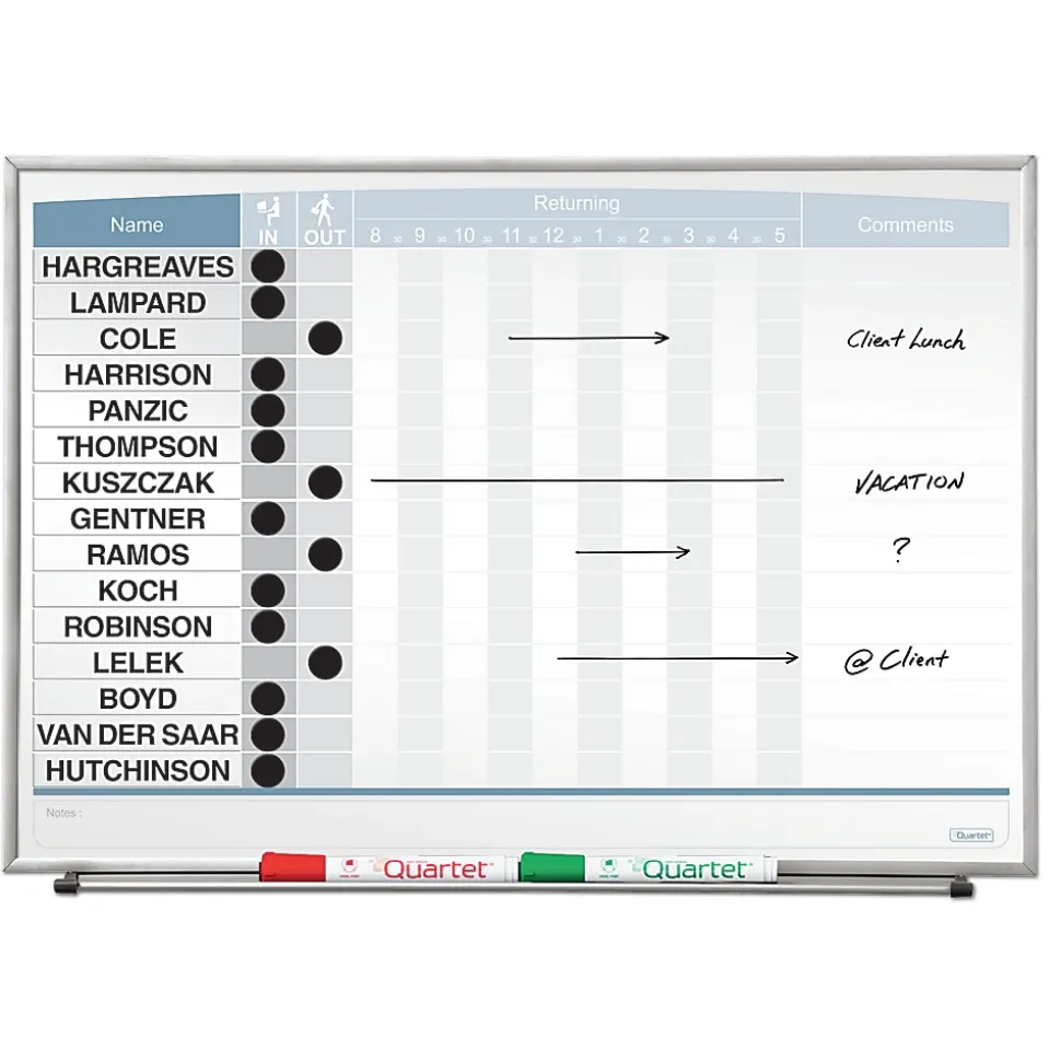Quartet® Matrix® Magnetic Dry-Erase In/Out Board, 23" x 16", Aluminum Frame With Silver Finish
