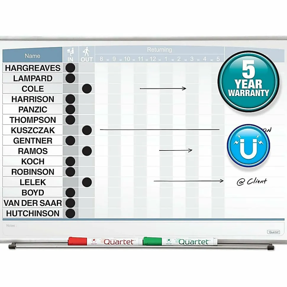 Quartet® Matrix® Magnetic Dry-Erase In/Out Board, 23" x 16", Aluminum Frame With Silver Finish
