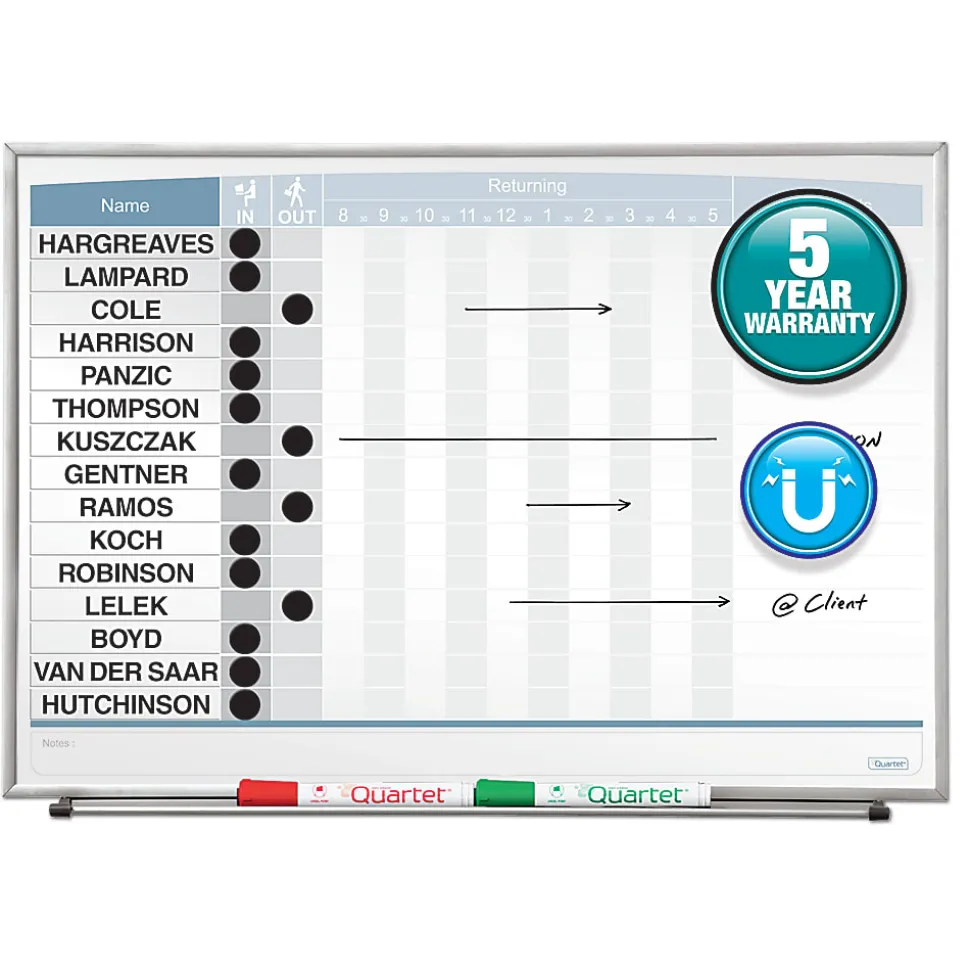 Quartet® Matrix® Magnetic Dry-Erase In/Out Board, 23" x 16", Aluminum Frame With Silver Finish