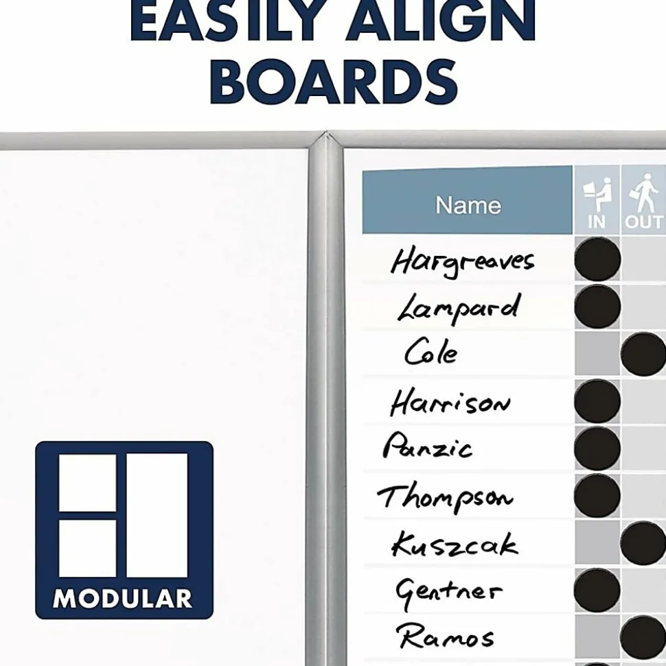 Quartet® Matrix® Magnetic Marker Dry-Erase Board, 48" x 31", Aluminum Frame With Silver Finish