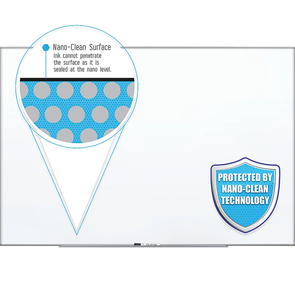 Quartet® Nano Magnetic Dry-Erase Whiteboard, 72" x 48", Aluminum Frame With Silver Finish