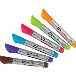 Quartet Premium Glass Board Dry-erase Markers - Pink, Blue, Green, Orange, Purple, Brown Ink - Liquid - 6 / Pack