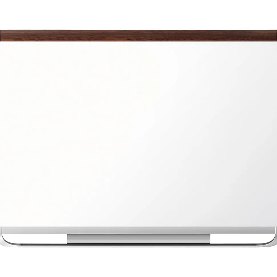 Quartet® Prestige™ 2 DuraMax® Porcelain Magnetic Dry-Erase Whiteboard, 48" x 36", Wood Frame With Mahogany Finish