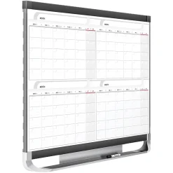 Quartet® Prestige® 2 Magnetic Four Month Calendar Board, 4' x 3', Total Erase® Surface - Monthly - 4 Month - 4MCP43P2
