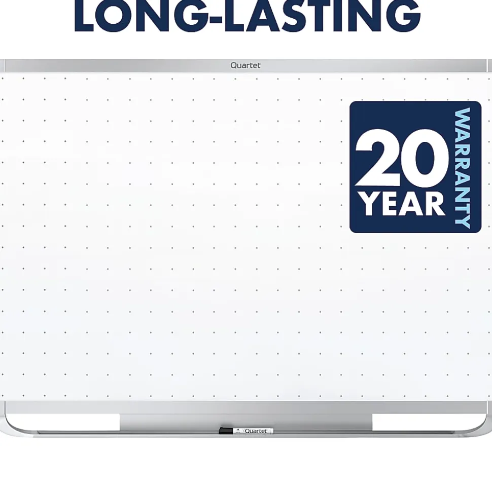 Quartet® Prestige™ 2 Magnetic Total Erase® Dry-Erase Whiteboard, 48" x 72", Aluminum Frame With Silver Finish