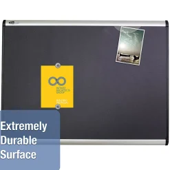 Quartet® Prestige Plus™ Magnetic Fabric Bulletin Board, 48" x 36", Aluminum Frame With Silver Finish
