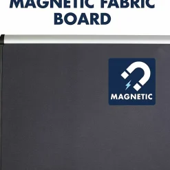Quartet® Prestige Plus™ Magnetic Fabric Bulletin Board, 72" x 48", Aluminum Frame With Silver Finish