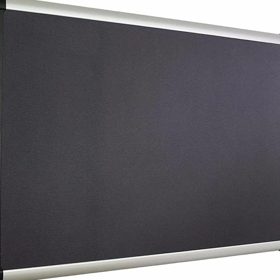 Quartet® Prestige Plus™ Magnetic Fabric Bulletin Board, 72" x 48", Aluminum Frame With Silver Finish