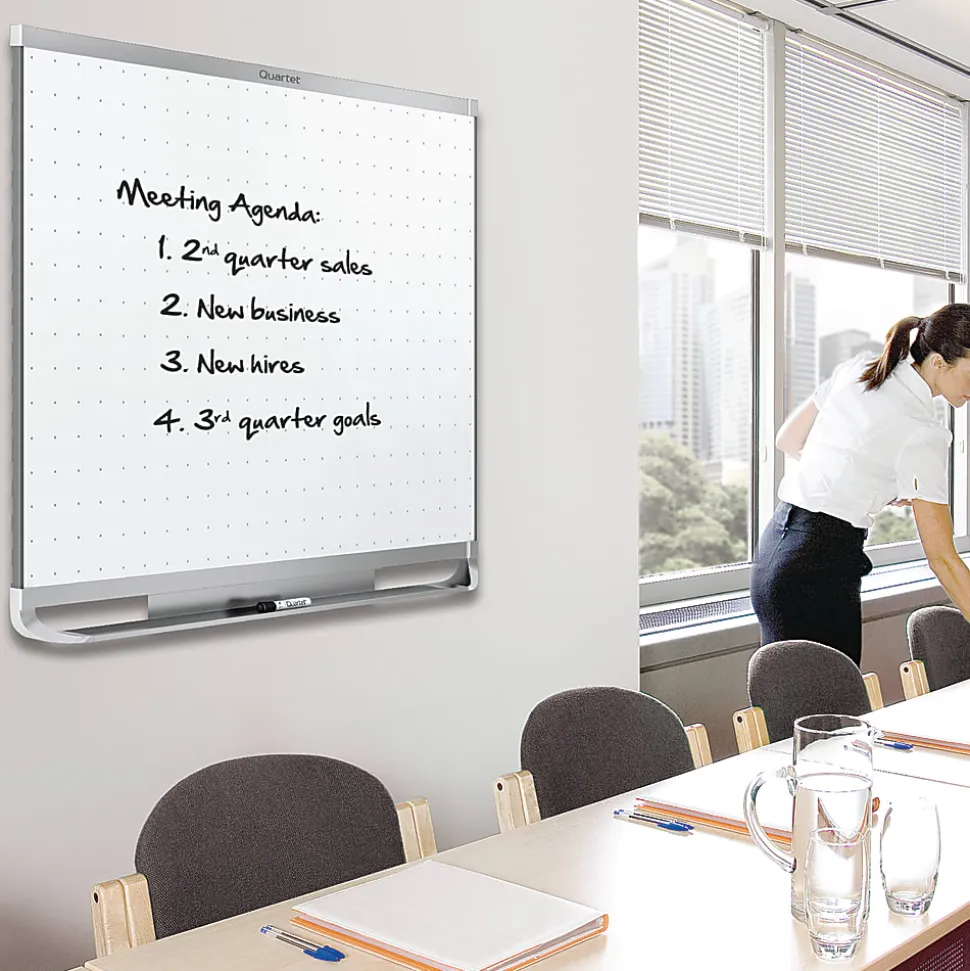 Quartet® Prestige™ 2 Total Erase® Melamine Dry-Erase Whiteboard, 48" x 36", Aluminum Frame With Silver Finish