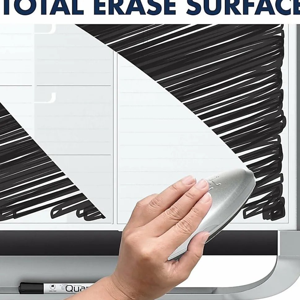 Quartet® Prestige™ 2 Total Erase® Magnetic Project Planner/Monthly Calendar Dry-Erase Whiteboard, 36" x 24", Aluminum Frame With Graphite Finish