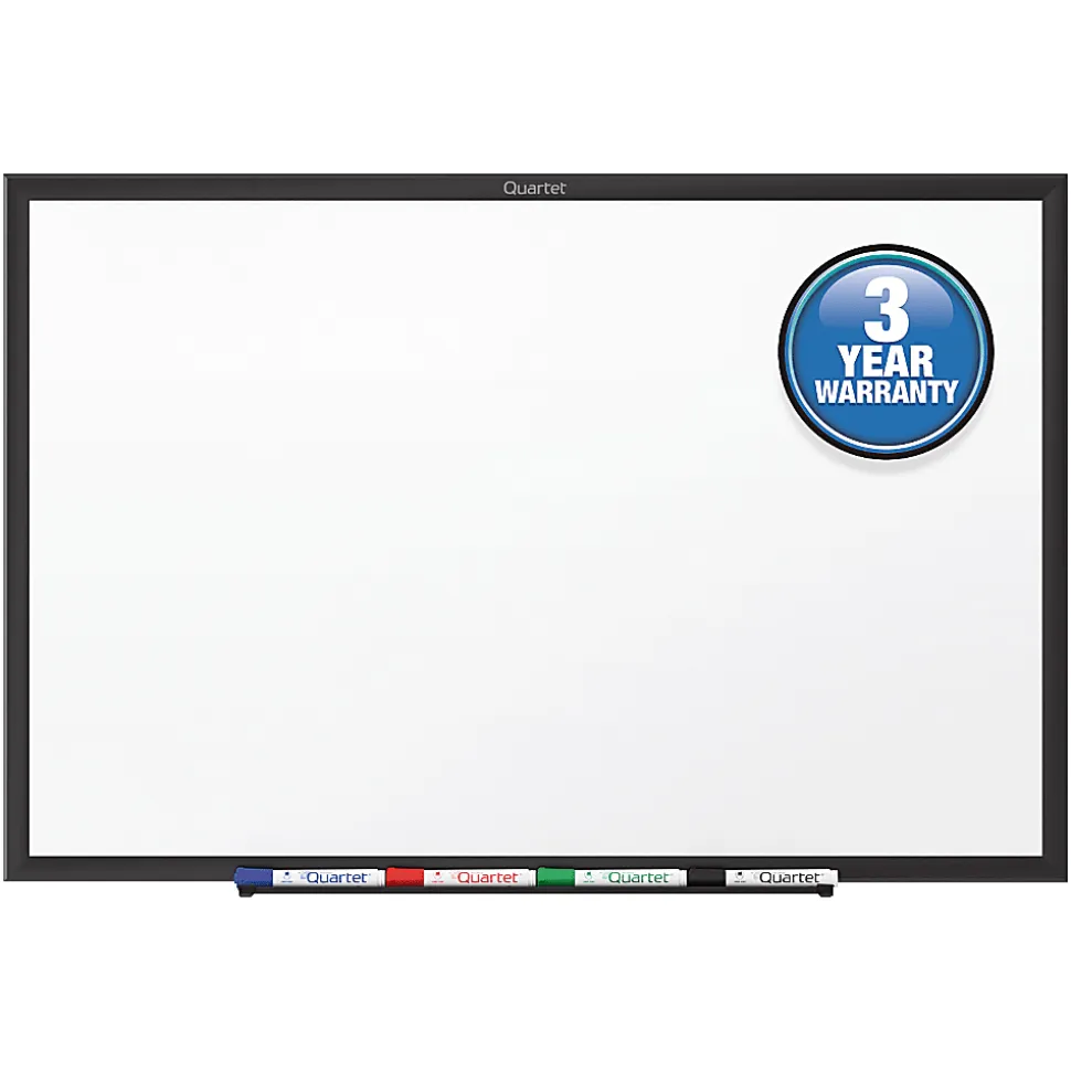 Quartet® Standard Melamine Dry-Erase Whiteboard, 36" x 48", Aluminum Frame With Silver Finish