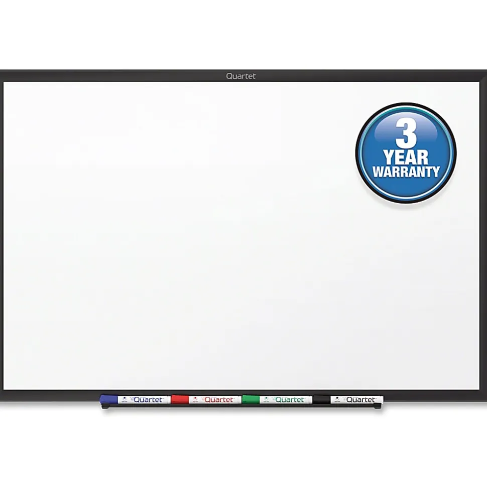 Quartet® Standard Melamine Dry-Erase Whiteboard, 36" x 48", Aluminum Frame With Silver Finish
