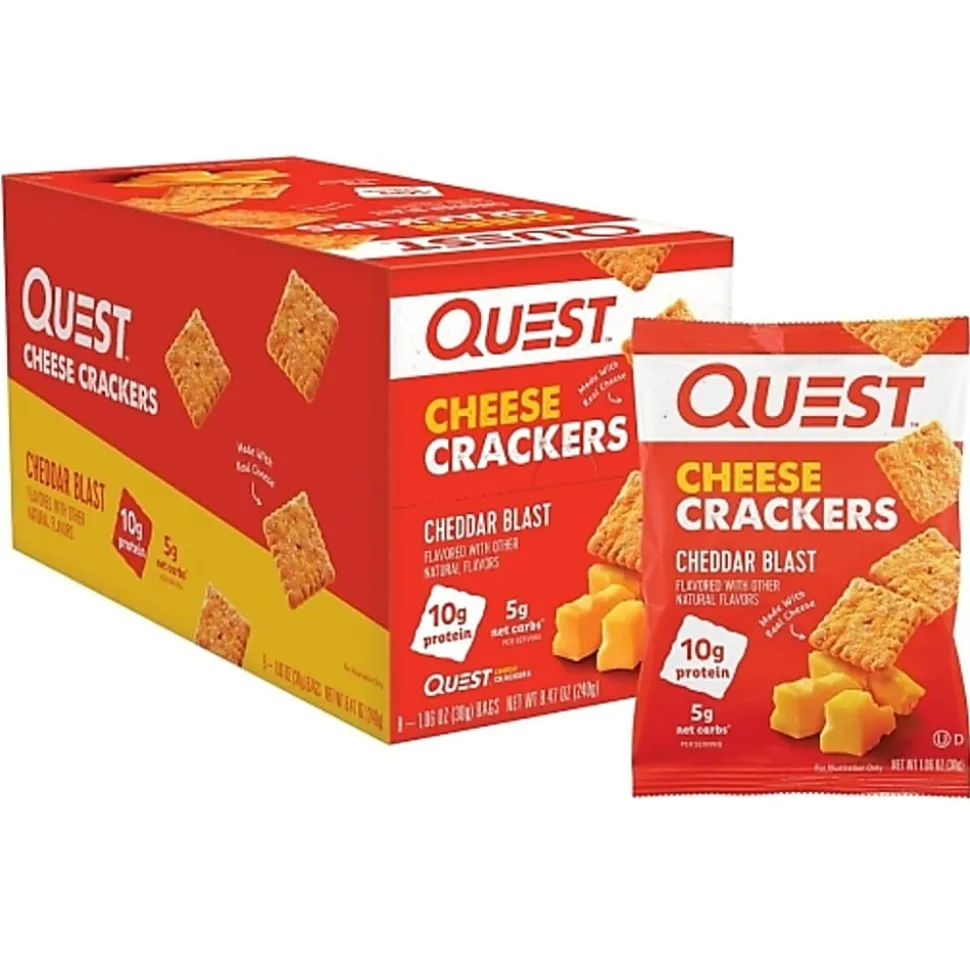 Quest Nutrition Cheddar Blast Cheese Crackers, 1.06 Oz, Total Qty 8