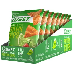Quest Protein Chips, Chili Lime, 1.1 Oz, Pack Of 8 Bags