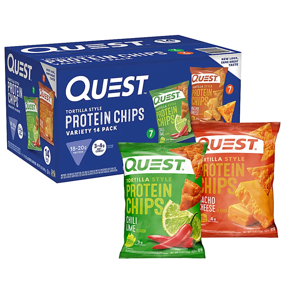 Quest Tortilla Style Protein Chip Variety Pack, 1.1 Oz, Total Qty 14