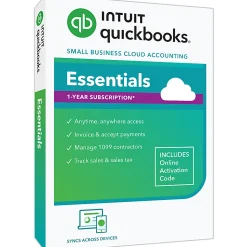 QuickBooks® Online Essentials, 2024, For 3 Users, 1-Year Subscription, Windows® 10/Mac OS Big Sur 11, Disc/Product Key
