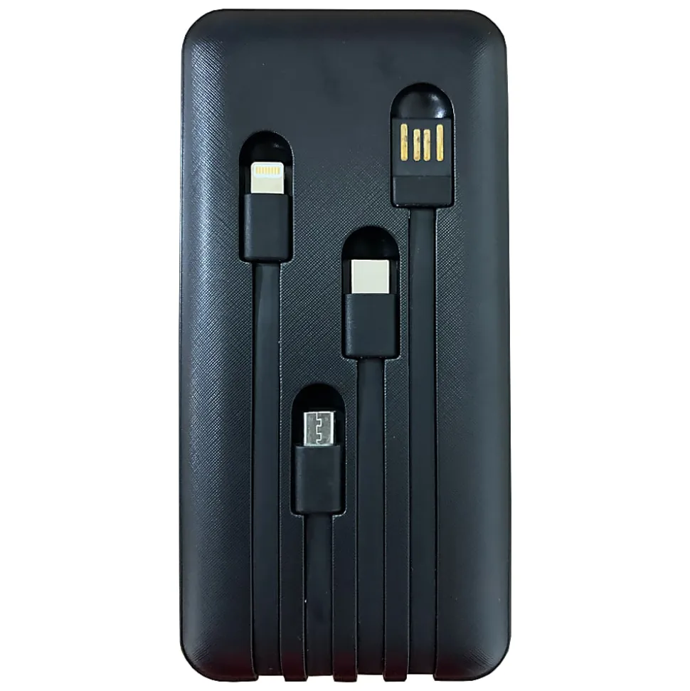 Quick Communication Corp. Fast Charge Power Bank With Lux LED Flashlight, Black, 78460